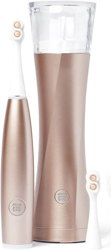 SuperMouth® ULTIM8 SmartBrush™ System - Electric Toothbrush, Patented SuperBristles® Clean 40X Better, UV Sanitizing & Drying SmartHub®, Dual Sonic Modes, Pressure Sensor - Teens & Adults - Rose Gold